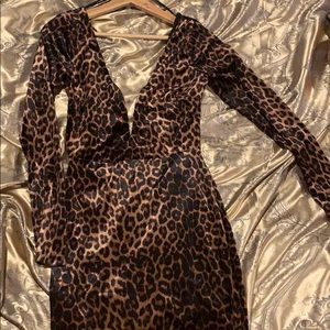 Backless leopard print dress- never used